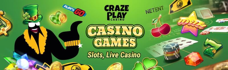 crazeplay provides different casino games like slot machines, blackjack kimi real vaxt qumar oyunları, bakkara və rulet-loqosu