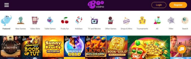 boo casino website provides casino games and offers for new players-logo