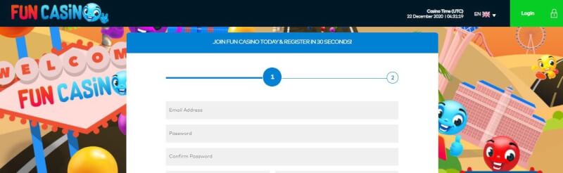 fun casino homepage provides gambling games and offers for brand new players-logo