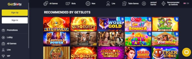 getslots homepage provides gambling games, first deposit extra and offers for brand new players-logo