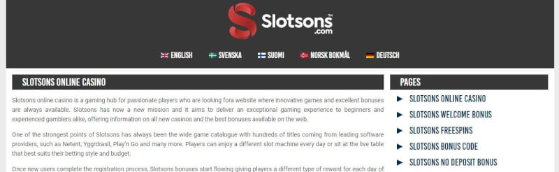 slotsons homepage includes gambling games, very first deposit extra and offers for brand new players-logo