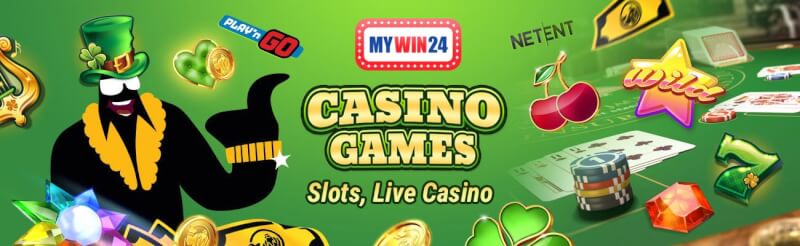 mywin24 offers different casino games like slot machines, blackjack kimi real vaxt kazino oyunları, bakkara və rulet-loqosu