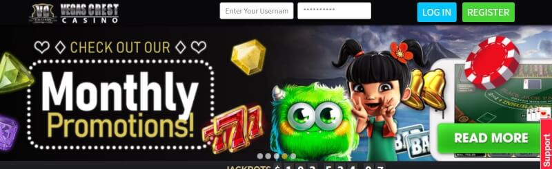 vegas crest homepage provides gambling games, online bingo, ilk depozit bonusu və yeni oyunçular üçün kampaniyalar-loqosu