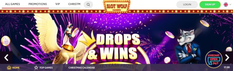 slotwolf homepage offers casino games and offers for new players-logo
