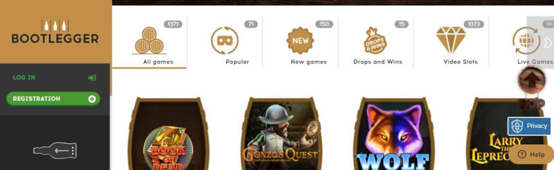 bootlegger website provides gambling games, ilk depozit əlavəsi və yeni oyunçular üçün promosyonlar-loqosu