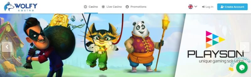 wolf casino homepage provides casino games and campaigns for new players-logo