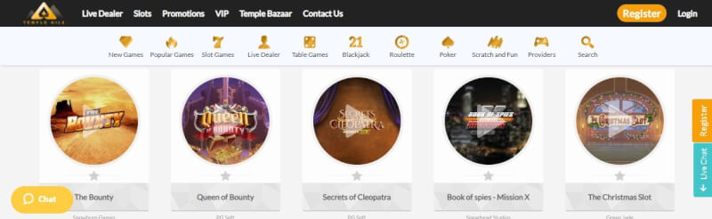 temple nile homepage provides casino games, ilk depozit bonusu və yeni oyunçular üçün təkliflər-loqosu