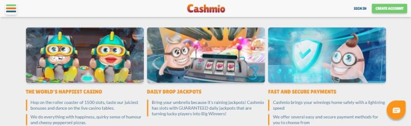 cashmio homepage provides gambling games, ilk depozit bonusu və yeni oyunçular üçün promosyonlar-loqosu
