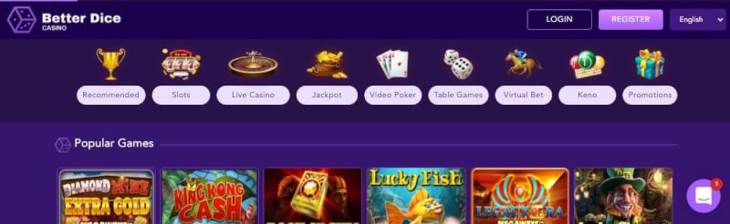 better dice homepage offers casino games, ilk depozit bonusu və yeni oyunçular üçün kampaniyalar-loqosu
