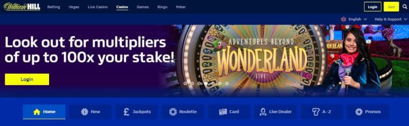 William slope casino homepage offers gambling games, ilk depozit əlavə və yeni oyunçular üçün təkliflər-loqosu