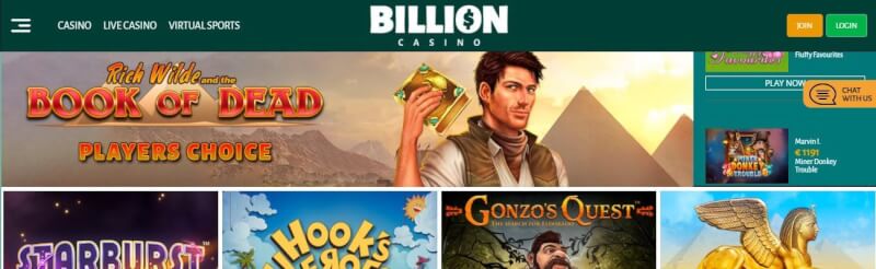 billion casino homepage provides gambling games, ilk depozit bonusu və yeni oyunçular üçün promosyonlar-loqosu