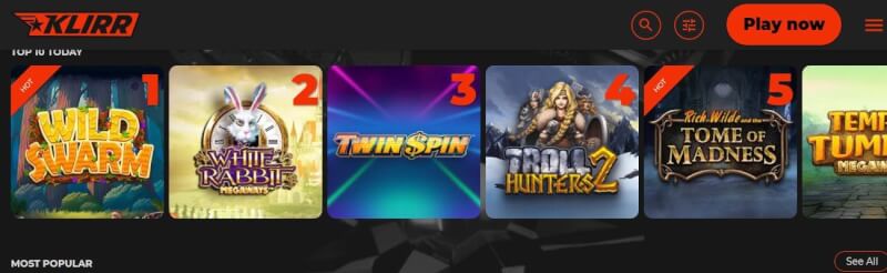 klirr casino homepage provides casino games, ilk depozit bonusu və yeni oyunçular üçün təkliflər-loqosu