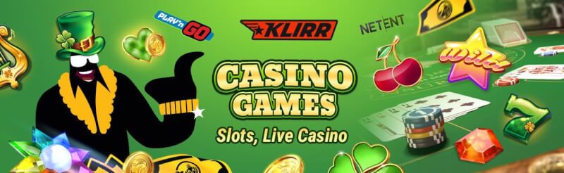 klirr offers different gambling games like slots, blackjack kimi real vaxt qumar oyunları, bakkara və rulet-loqosu