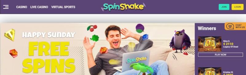 spinshake casino website offers gambling games, çox ilk depozit əlavə və yeni oyunçular üçün təkliflər-loqosu