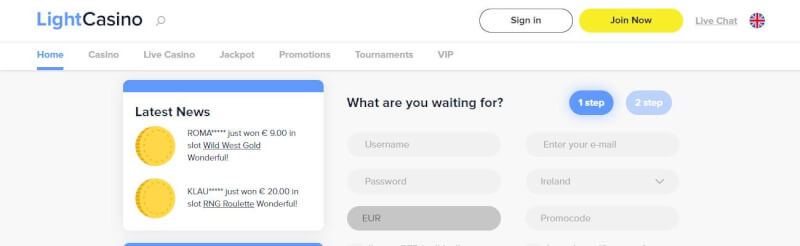 light casino homepage provides gambling games, ilk depozit əlavə və yeni oyunçular üçün promosyonlar-loqosu