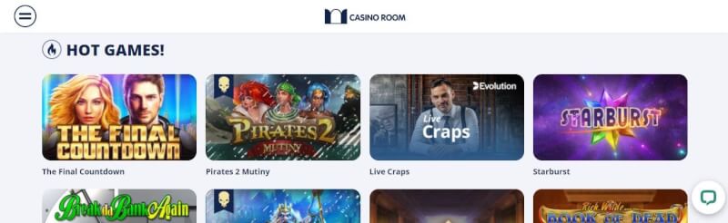 casino room homepage offers casino games, ilk depozit əlavəsi və yeni oyunçular üçün promosyonlar-loqosu