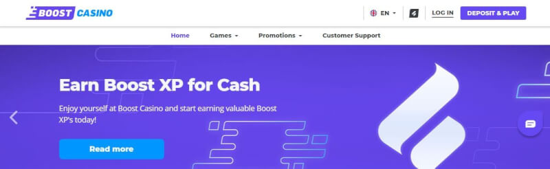 No enrollment, immediate deposits, and a catalogue of hundreds of exciting games to pick from. play at Boost Casino online-logo
