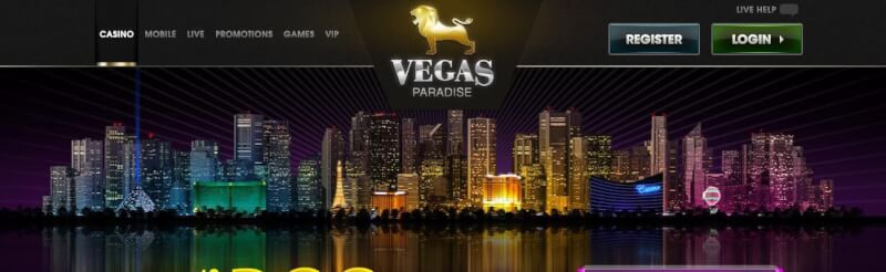 vegas paradise homepage offers gambling games, ilk depozit bonusu və yeni oyunçular üçün təkliflər-loqosu