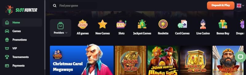 slothunter lobby offers gambling games, təklif edir, vip players, casino tournaments and repayment options-logo