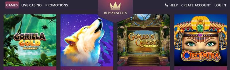royal slot machines website provides casino games, ilk depozit əlavə və yeni oyunçular üçün təkliflər-loqosu