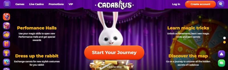 cadabrus casino homepage offers gambling games and promotions for new players-logo