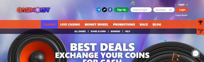 casinoisy website offers casino games, ilk depozit bonusu və yeni oyunçular üçün kampaniyalar-loqosu