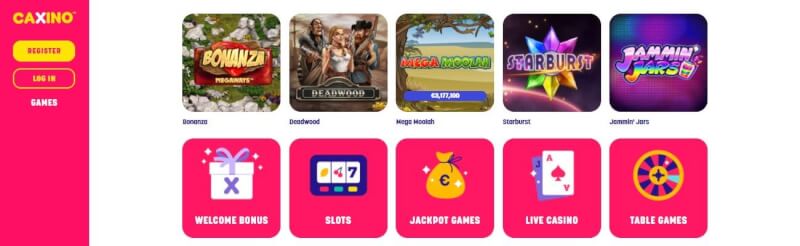 Caxino Casino Casino Lobby offer games, yuvalar, real vaxt kazinosu, jackpot games and bonuses-logo