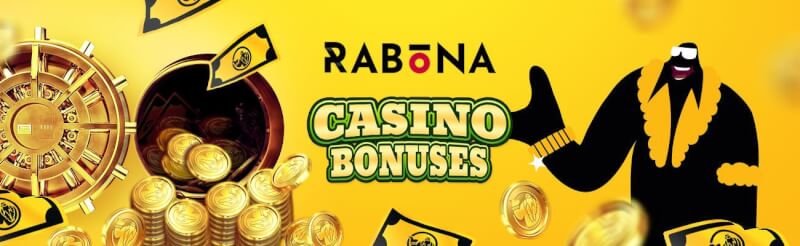 rabona casino offers welcome bundle with deposit extra and free spins for brand new players-logo