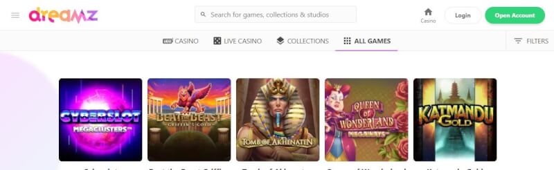 dreamz casino website provides casino games and campaigns for brand new players-logo