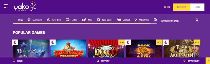 yako casino website offers casino games, yeni oyunçular üçün ilk depozit bonusu və promosyonlar-loqosu
