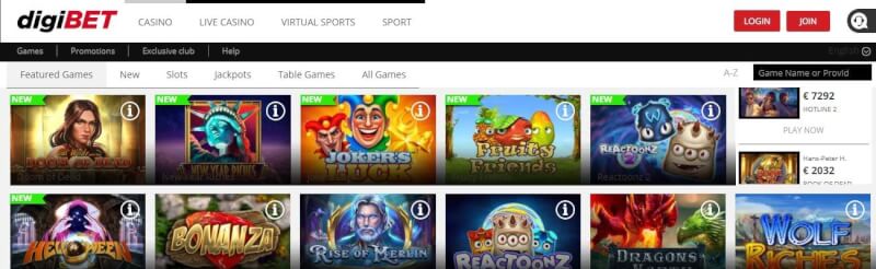 digibet casino website offers gambling games, ilk depozit əlavə və yeni oyunçular üçün promosyonlar-loqosu