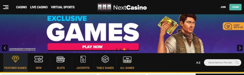 next casino website offers casino games, çox ilk depozit əlavə və yeni oyunçular üçün təkliflər-loqosu