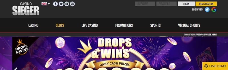 casino sieger homepage provides gambling games, ilk depozit bonusu və yeni oyunçular üçün təkliflər-loqosu