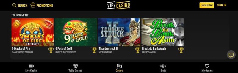 vips casino homepage provides casino games and offers for new players-logo