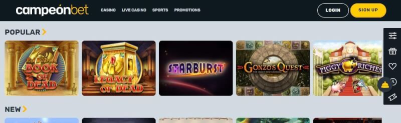 campeonbet homepage offers casino games, first deposit bonus and promotions for new players-logo